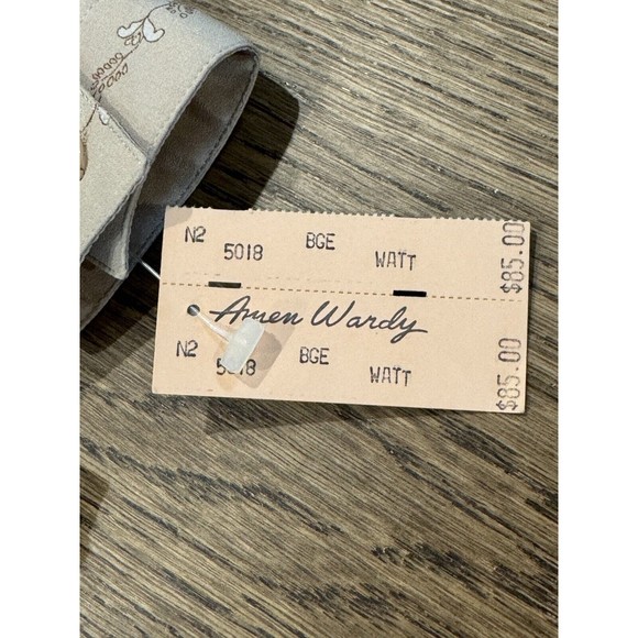 Vtg Amen Wardy Newport Beach Button Up Blouse Women’s 40/M Beige Graphic Print - Picture 4 of 14